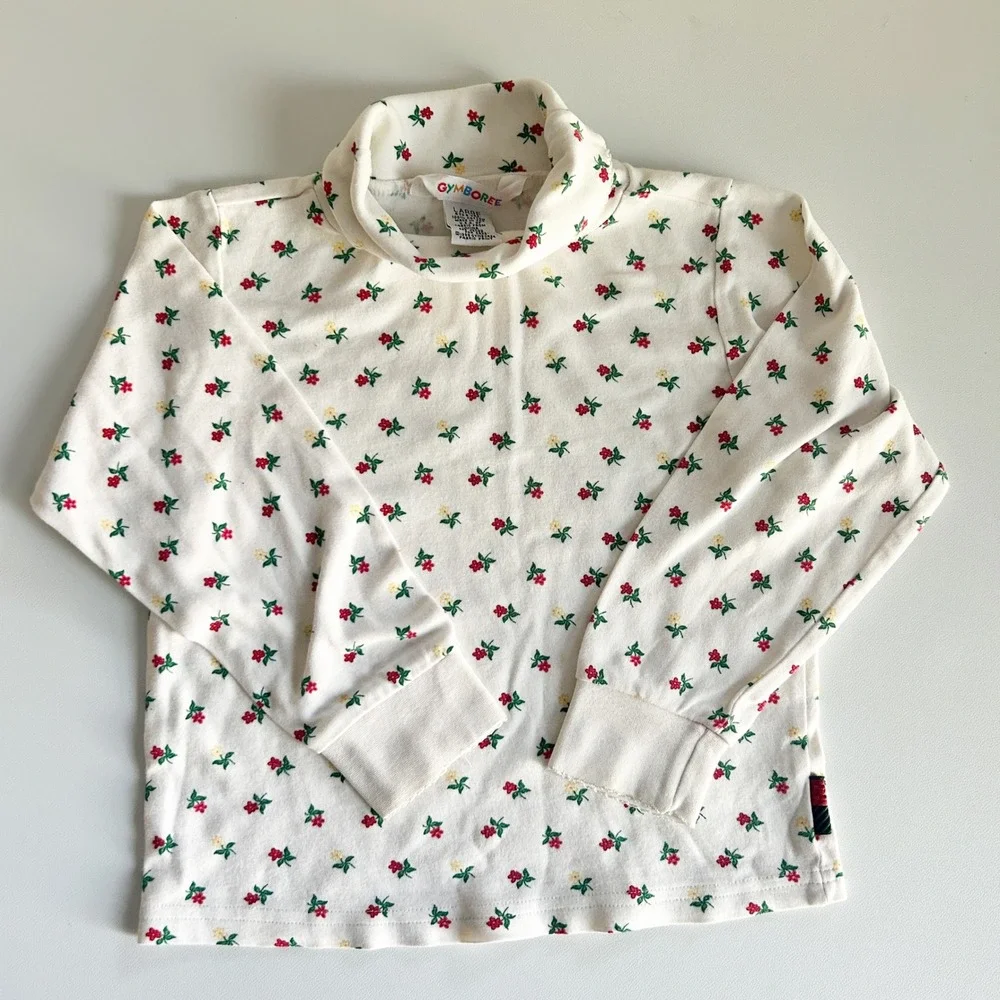 Gymboree Girls Bundle Lot (5) Vintage 1998 Floral Solid Turtleneck Tops L / 4-5Y